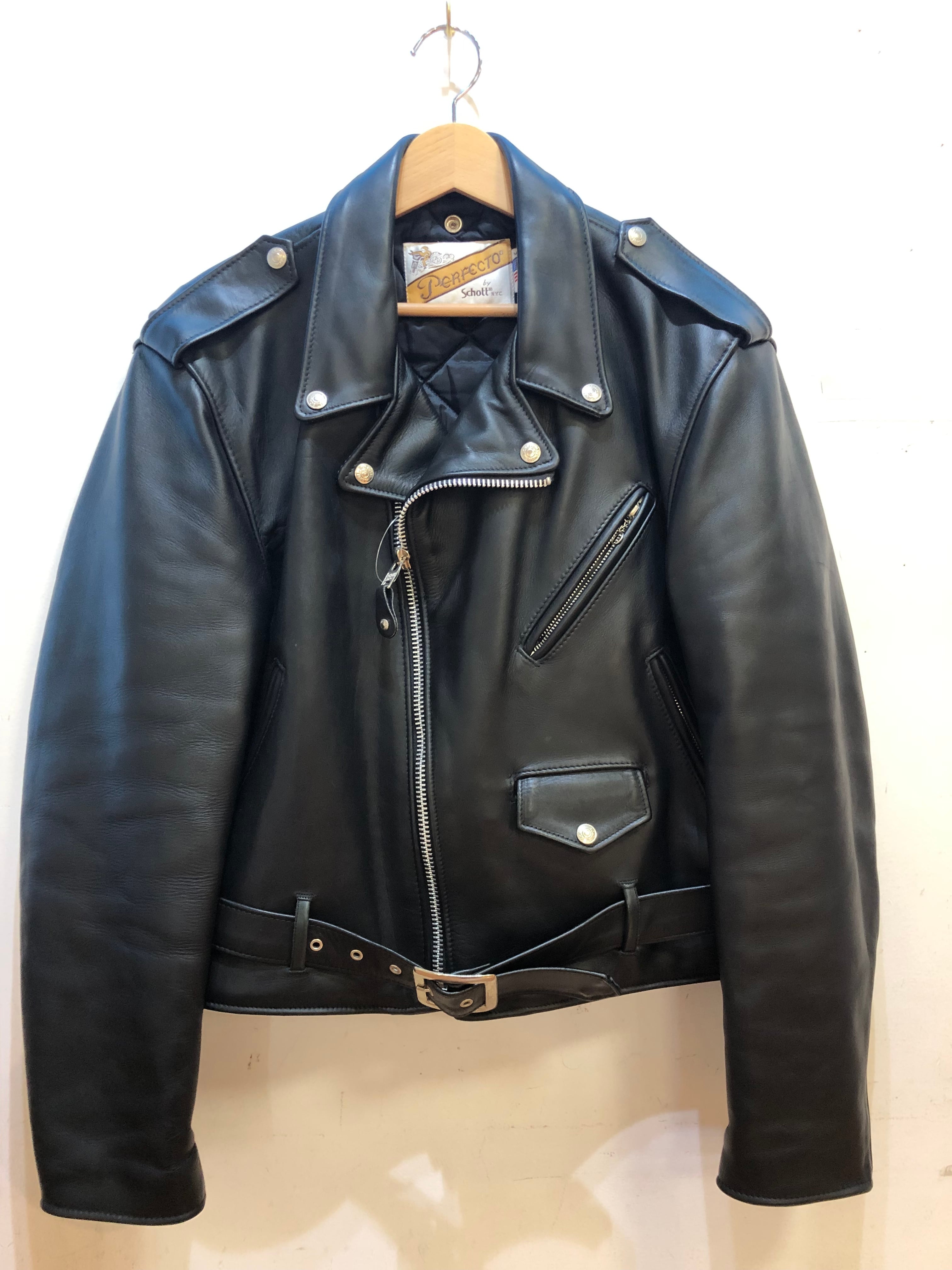 Schott ダブル ライダースジャケット 618 USA製 黒 38（Schott 