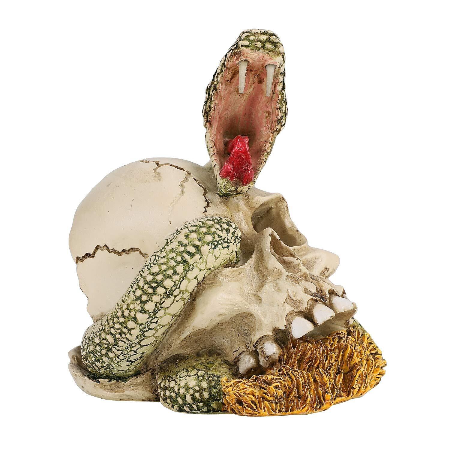 髑髏頭 蛇/蜥蜴乗り ハロウィン 卓上飾り 小道具 不気味 スカル