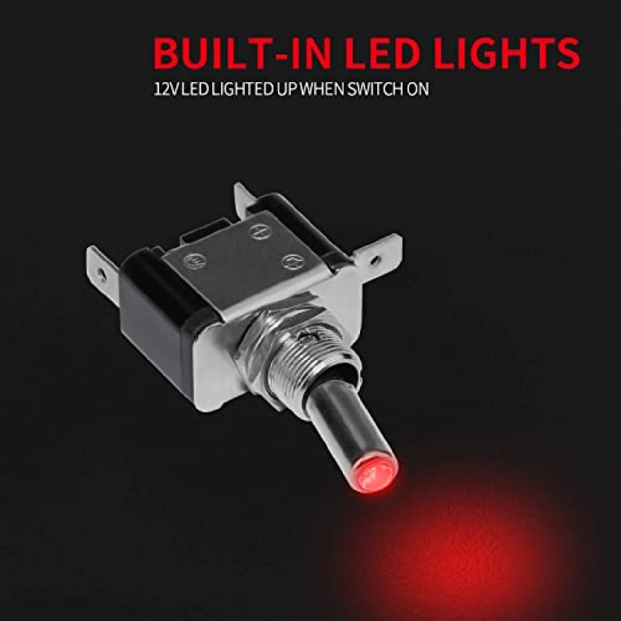 Kiligen ミサイルスイッチ 12V-24V 20A 3個セット LED搭載 3極タイプ ON-OFF (赤い)