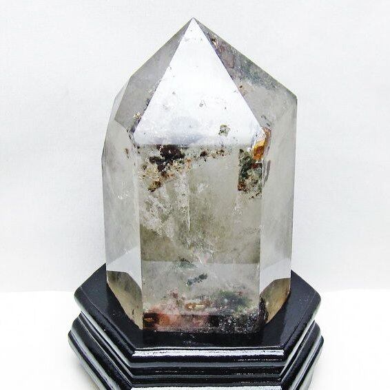 1.8Kg ガーデンクォーツ 六角柱 台座付属 一点物 152-3856