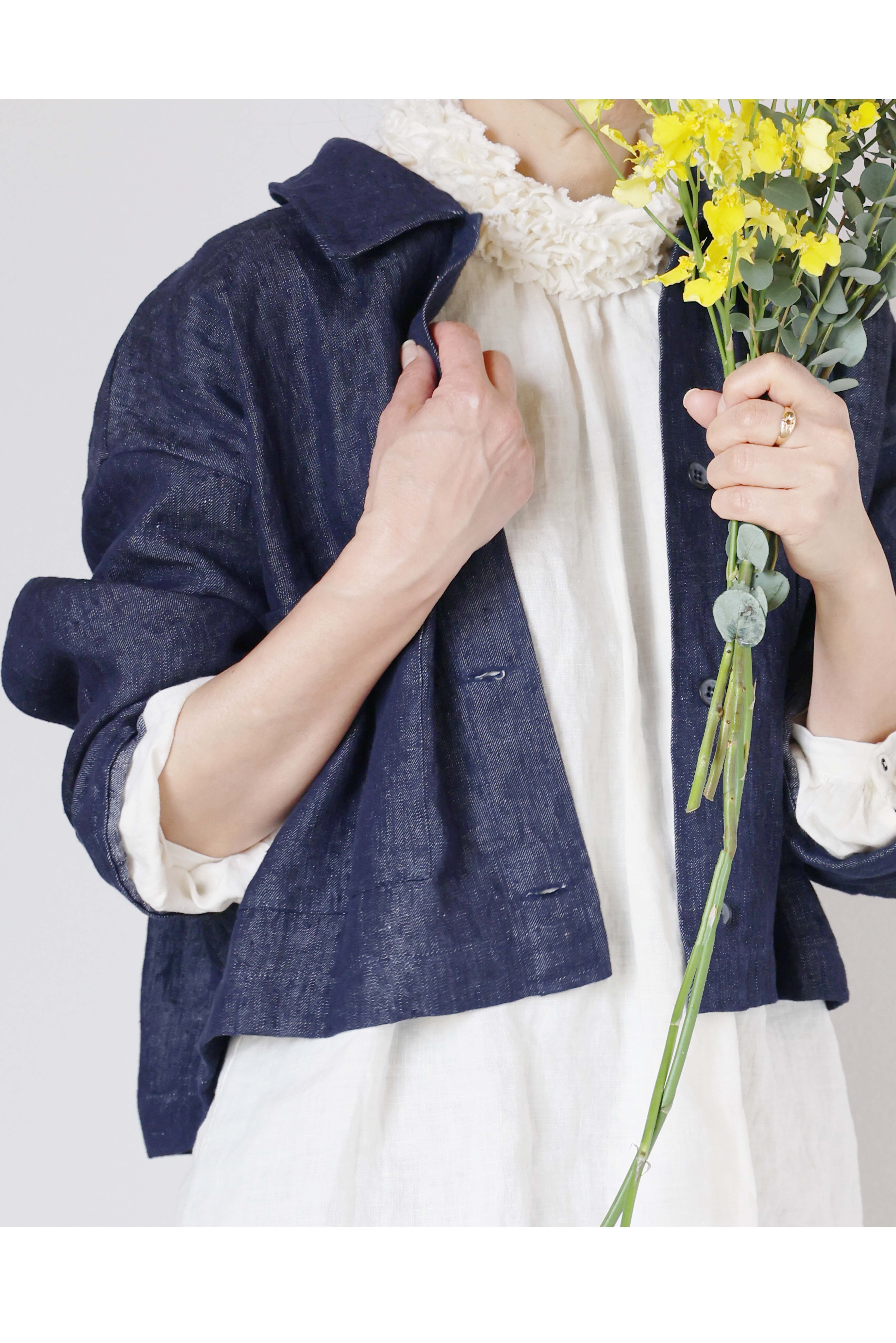 リネンショートジャケット | motomi.m online store