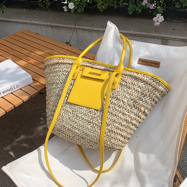 サマー 夏物 ストローバッグ ハンドバッグ 手作りハンドバック6339333038