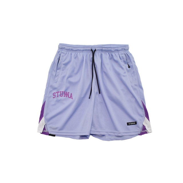 College logo mesh shorts : ラベンダー