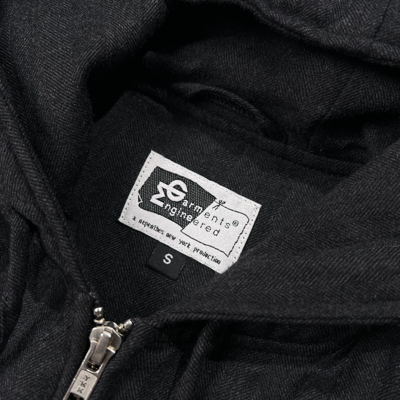 Engineered Garments エンジニアードガーメンツ ダブルジップ フード ウール キルティング ベスト サイズ S /ダークグレー/USA製/アメリカ製