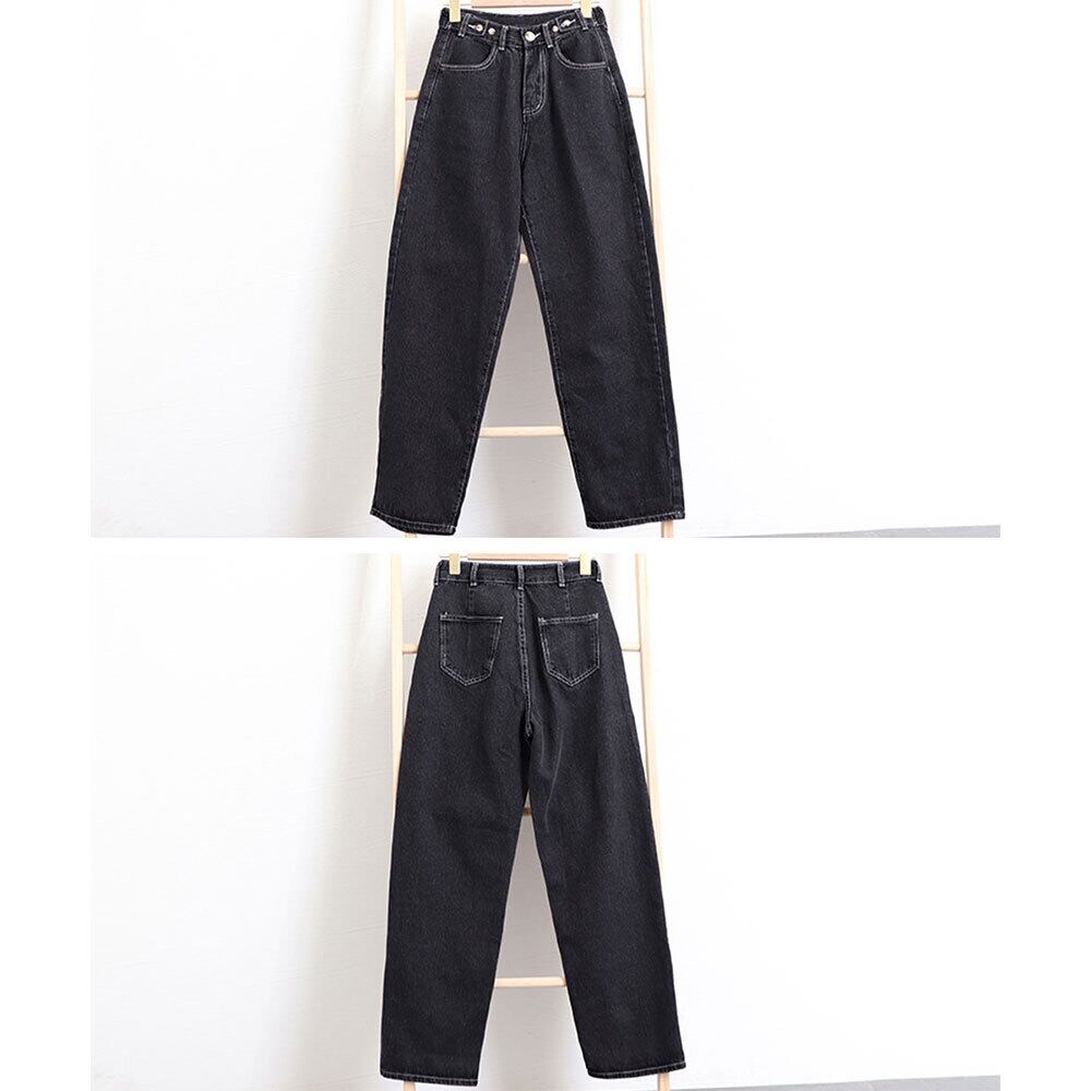 デニムパンツ ハイウエスト レディース 韓国 ストレート ジーンズ 大人 カジュアル ゆったり 美脚 ウエストボタン おしゃれ 春 夏 秋 冬 大人可愛い 大人女子