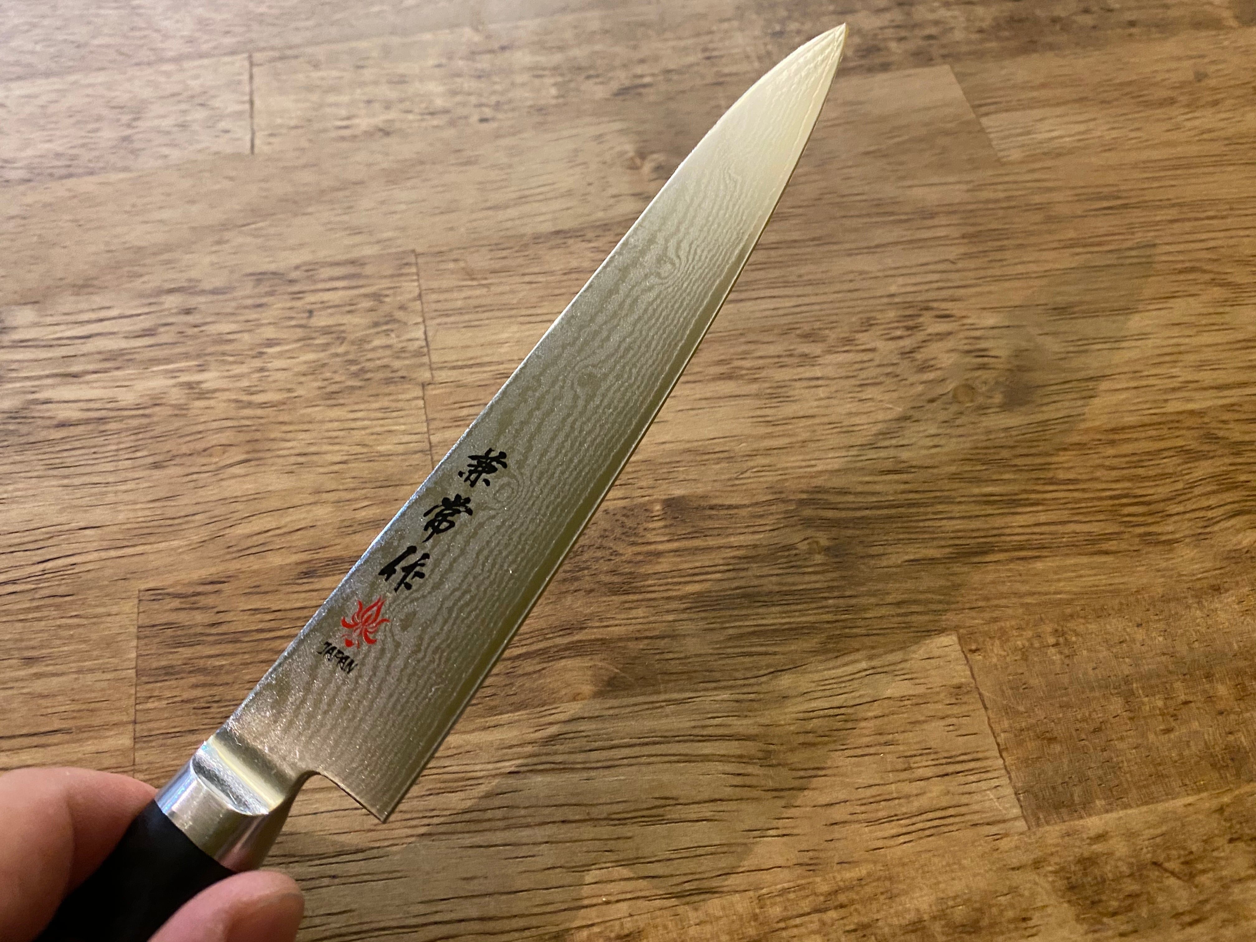 KC-104 兼常作 KC-100シリーズ 33層ダマスカス鋼 口金付黒合板柄