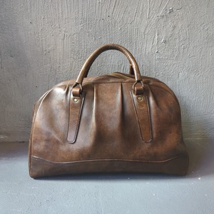 ［USED］70s Vintage Antique Leather Boston Bag［TALON ZIP]