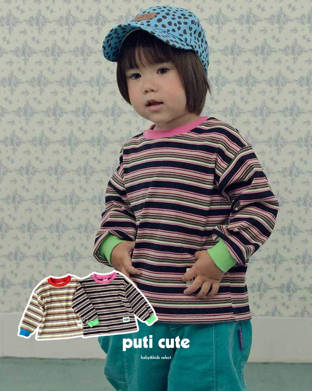 80-120 ꒰ 予約 ꒱ Candy stripe T / Tiny hiker ⸝⋆