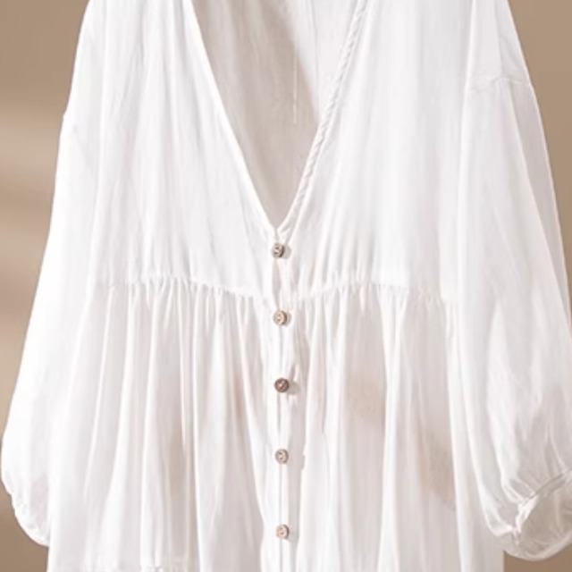 Vネック フロントボタン Aライン ロングワンピース 3color  00251