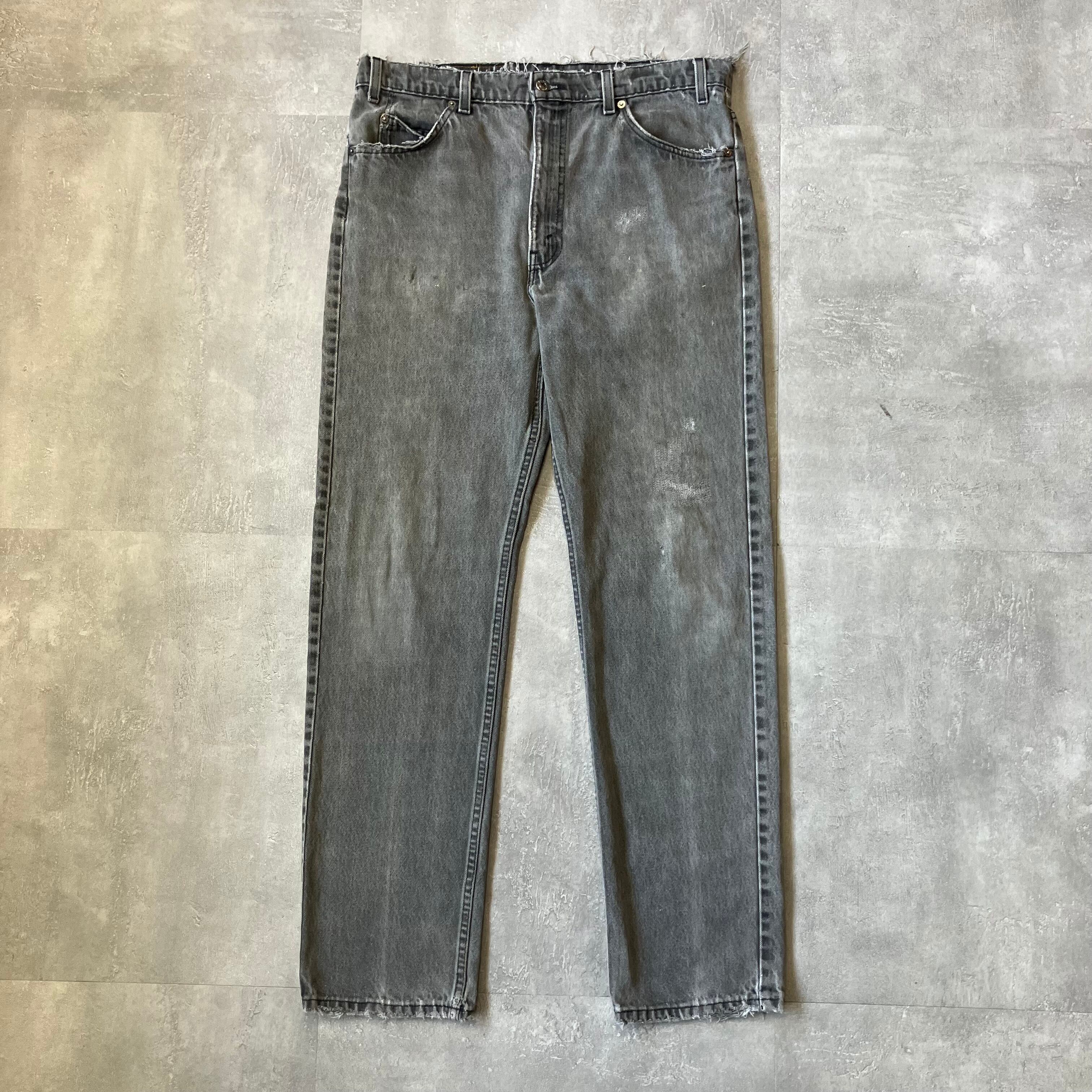 《実寸w35l32》Levi's リーバイス 505 90s usa製 ブラックデニム リペア No.3414