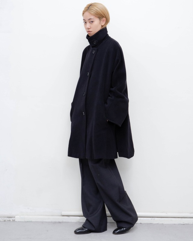 1990s Max Mara - stand collar soft wool coat