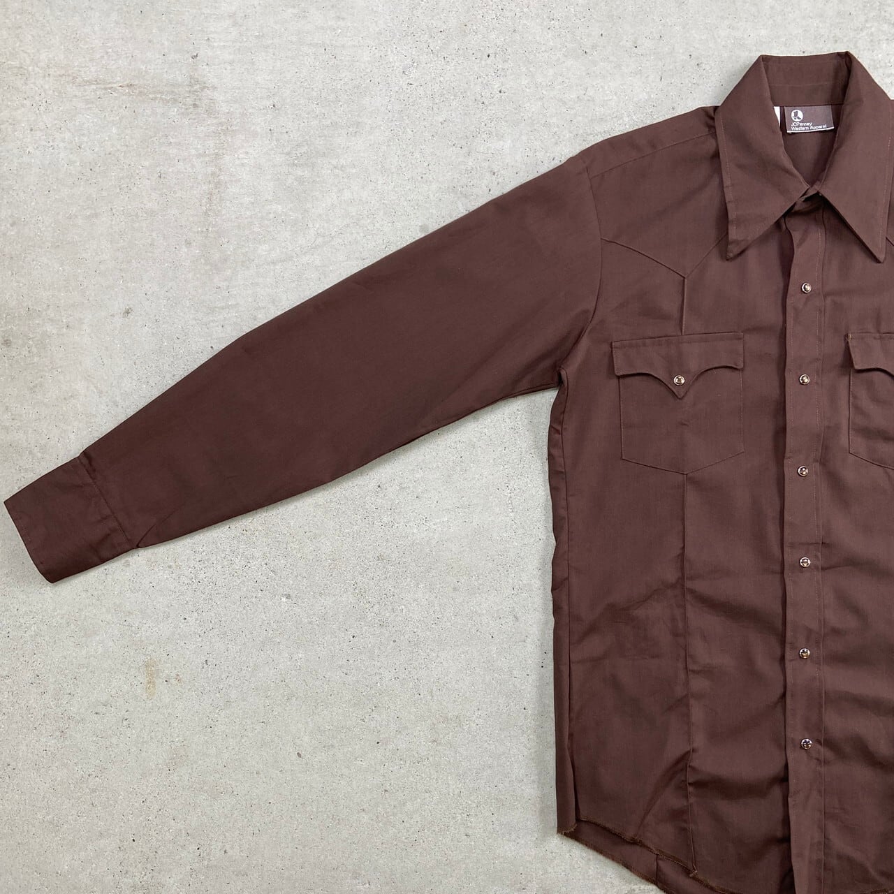 70年代 USA製 JC Penney 長袖ウエスタンシャツ Permanent Press メンズ