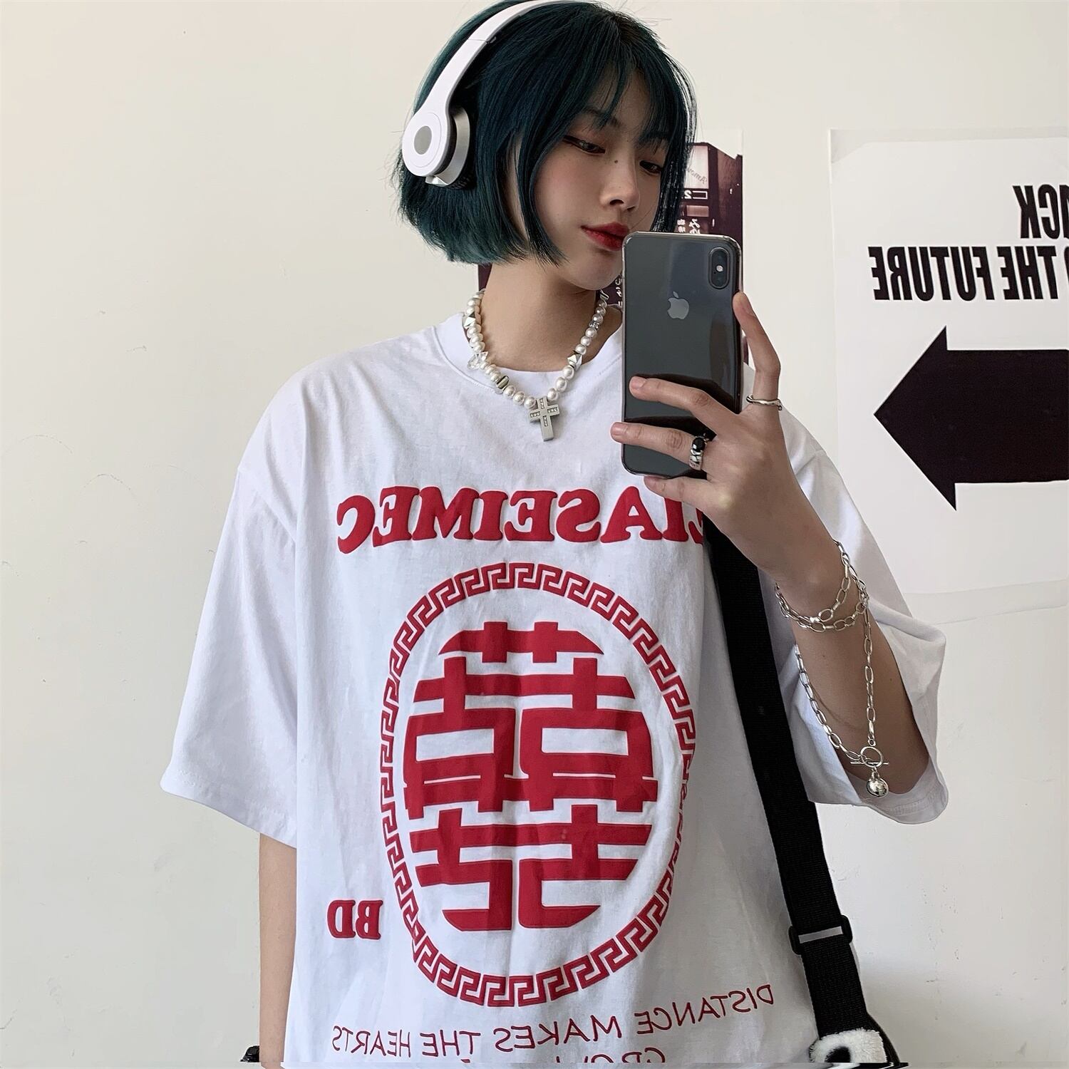 サマーカジュアルラウンドネックトップス 大きめサイズ かわいい 夏物 Oネック ケッペル85689783528