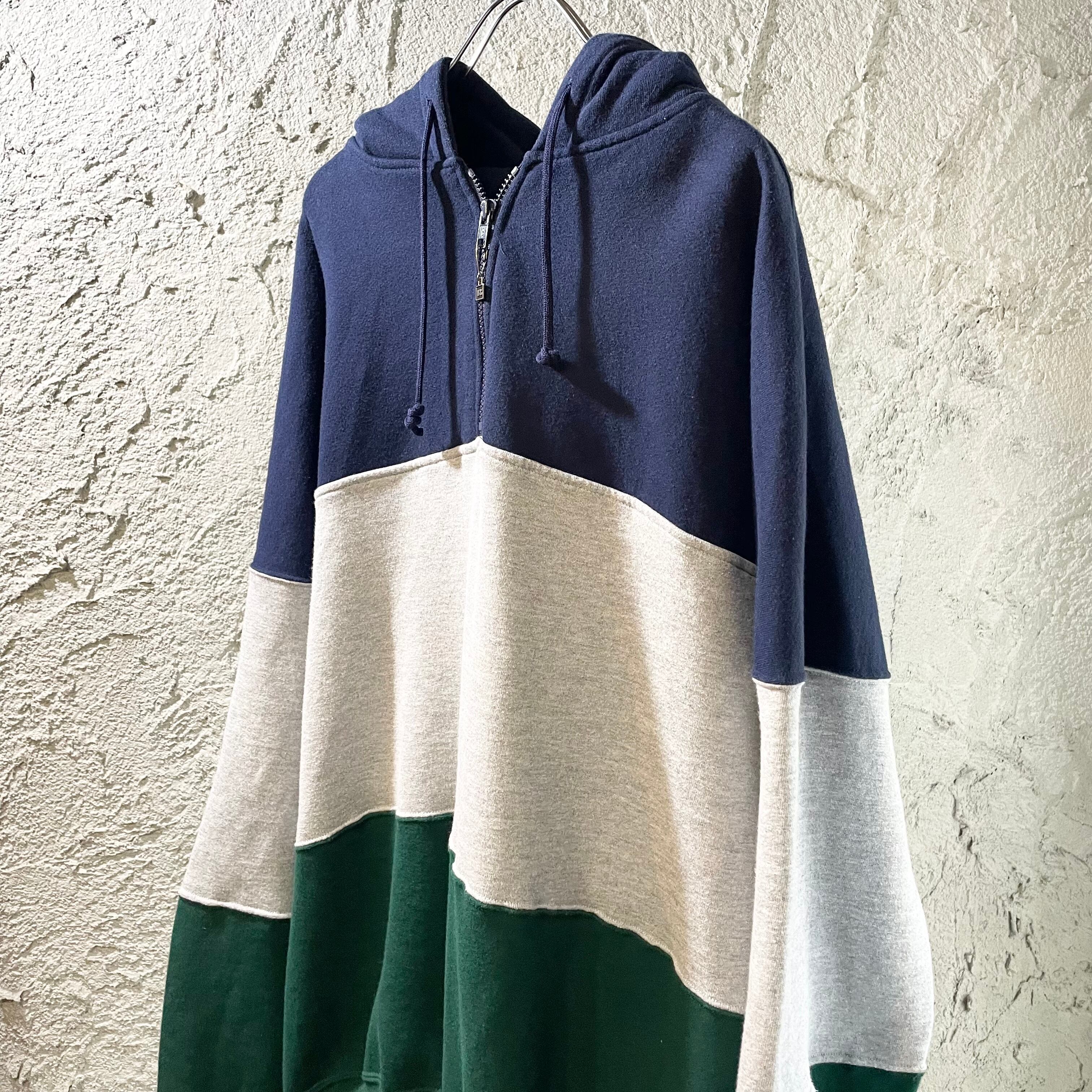 90s USA製Russell Athletic ハーフジップナイロンパーカ