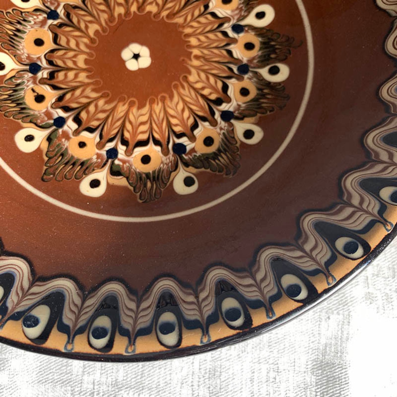 フルーツスタンド　コンポティエ　陶器　ブルガリア製　トロヤン焼き　 16twb21