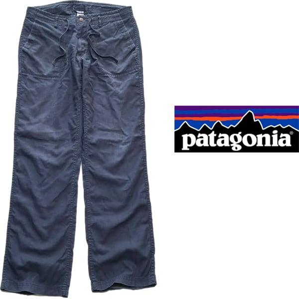 1点物◇パタゴニアPatagoniaリネン紺ヘンプパンツ古着メンズSM