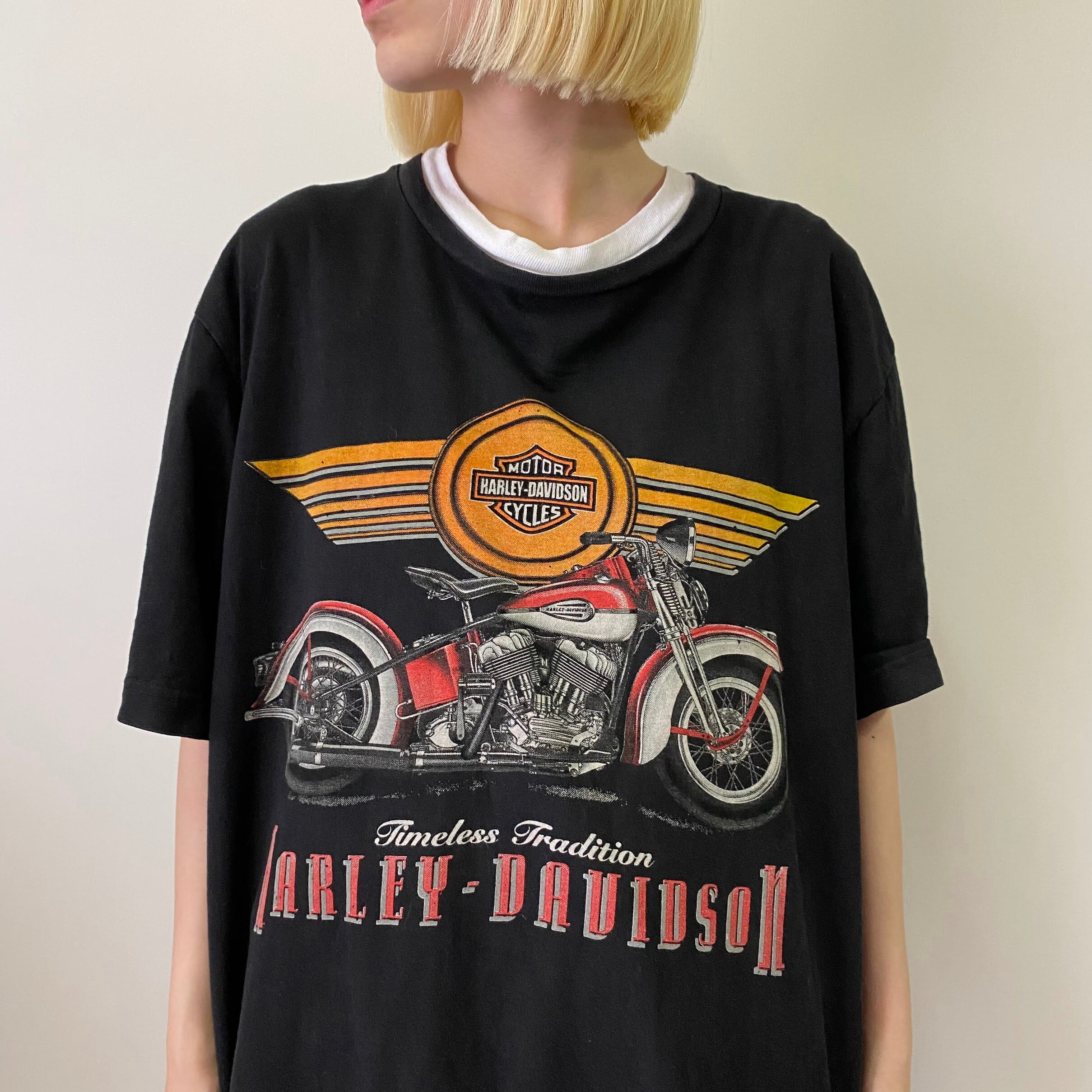 70s 80s レア harley davidson ハーレー Tシャツ　古着 70s 80s 70年代 80年代 ハーレーダビッドソン バイク エロ 半袖 紺