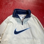90s NIKE ハーフジップナイロンジャケット アイボリー ビッグスウィッシュ