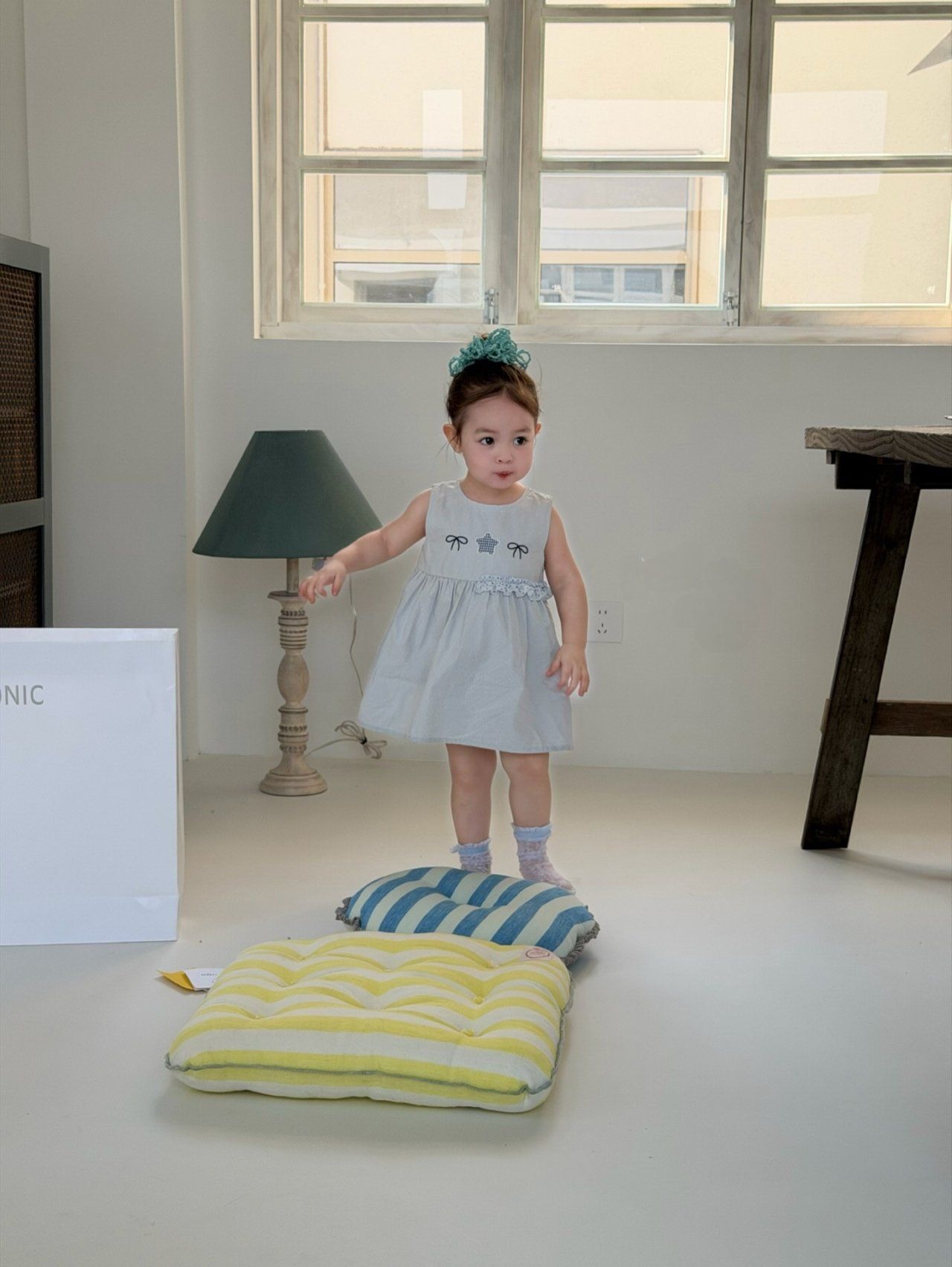 [my daughter] Blue Ribbon Dress / [마이다럴] 블루리본원피스