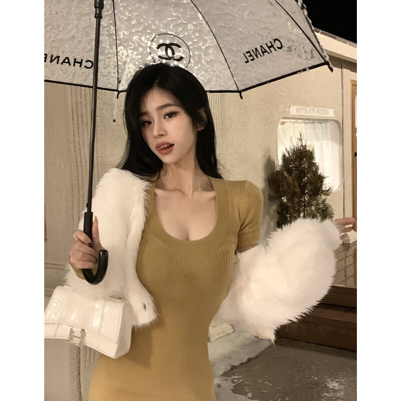 オータムウィンターカーディガンジャケット ニットドレス 秋物 冬物 ガールズファッション18625696313