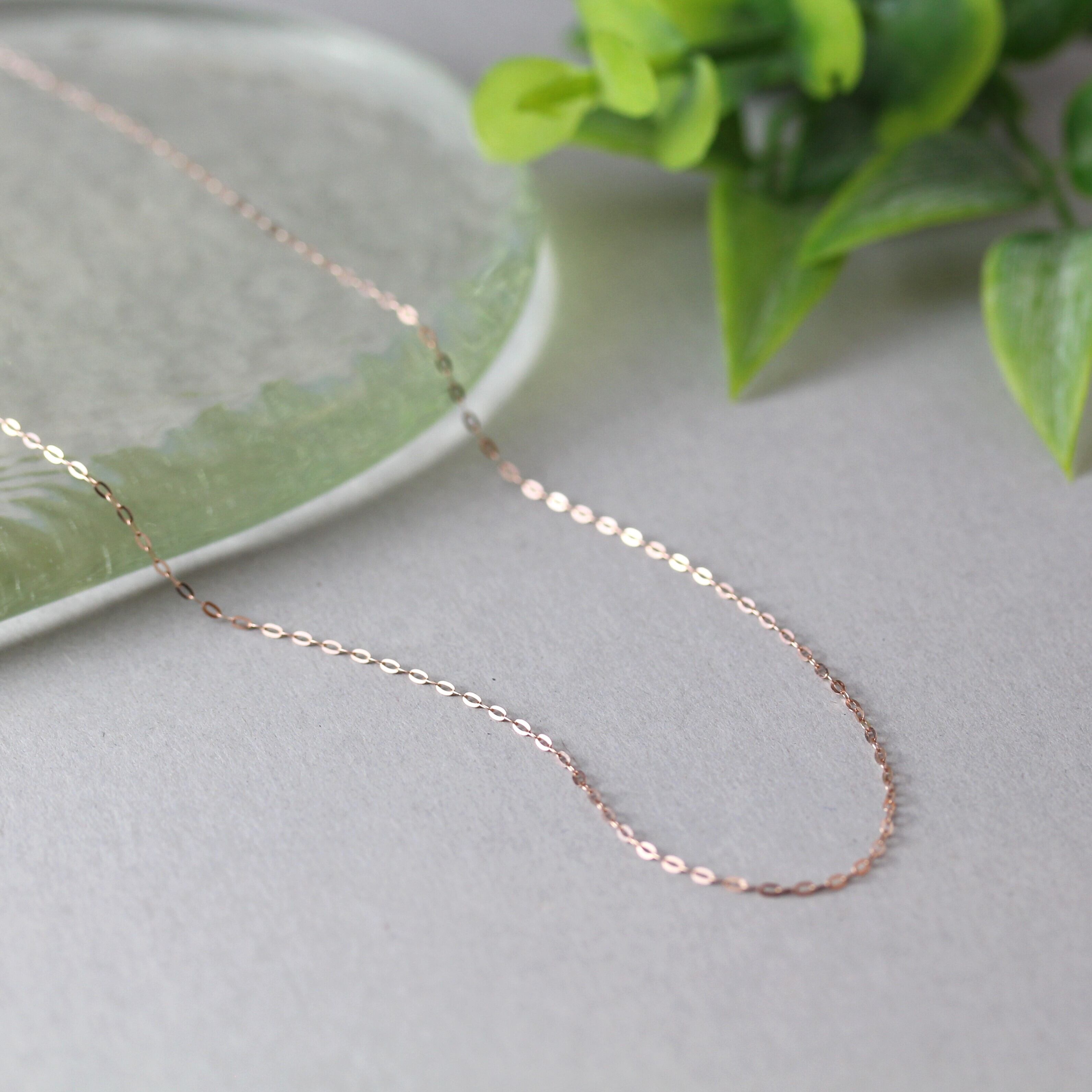 K10ピンクゴールド チェーンネックレス 45cm〈シャイン〉 No.184