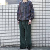 dark green corduroy wide pants