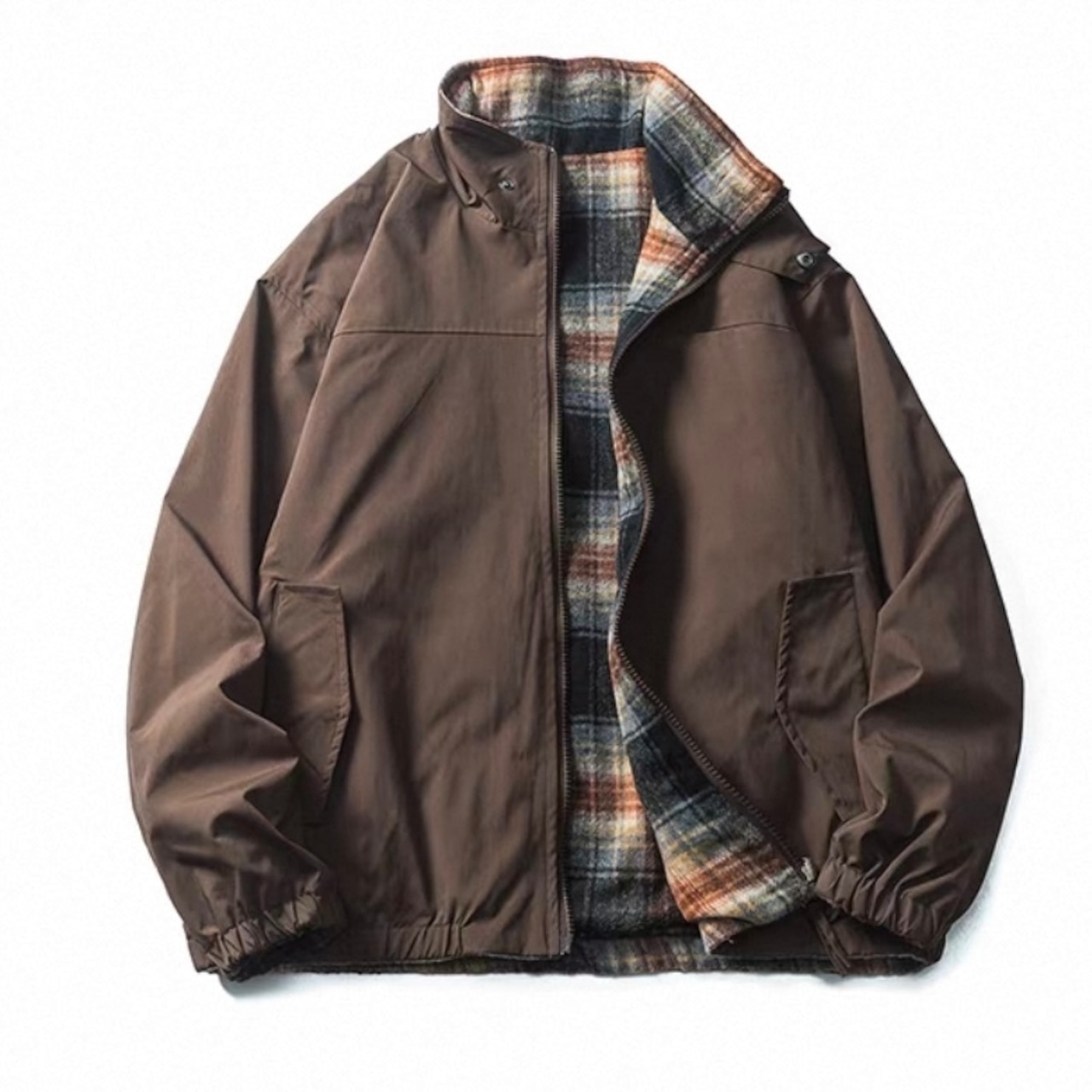 Stand Collar Oversized Hip-Length Jacket ◇H0949