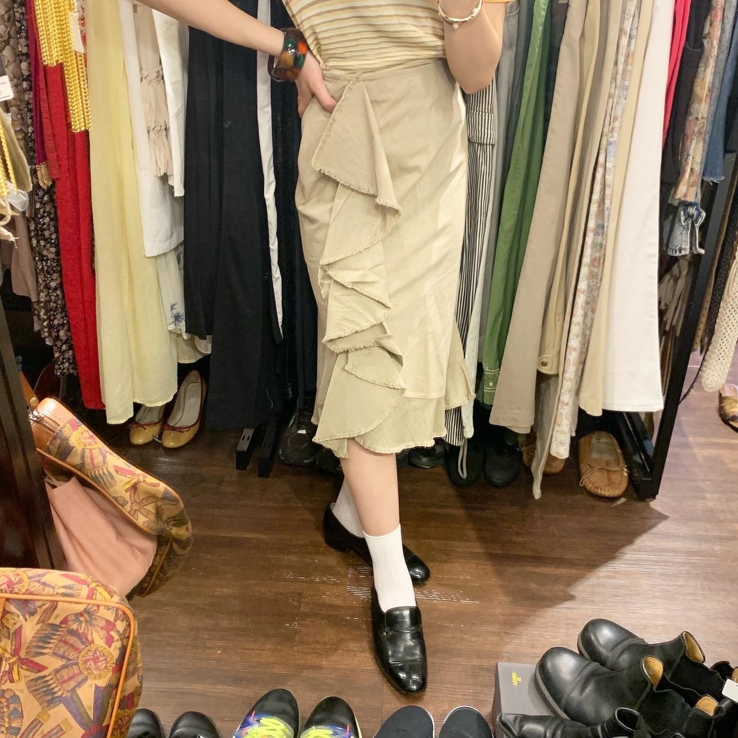 KEITA MARUYAMA/skirt/beige/ケイタマルヤマ/タイトスカート