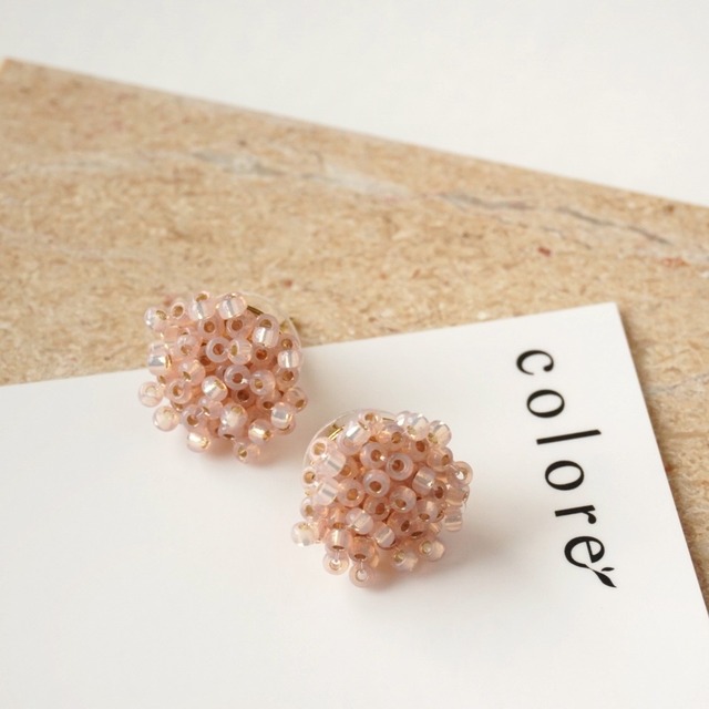 小粒ビーズピアス・イヤリング｜pink