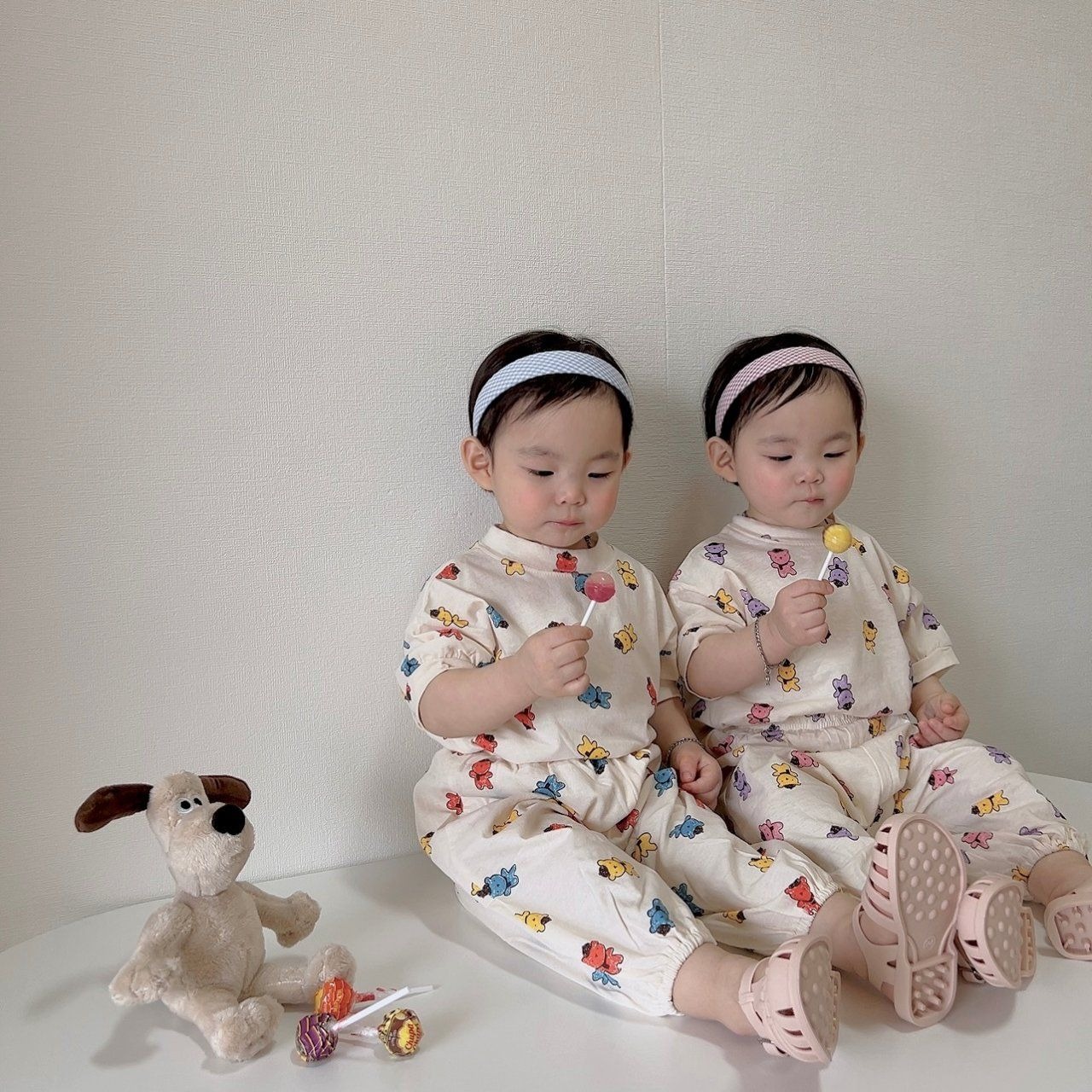 [Moran bebe] Summer Hat / Bear Cap set / [모란] 여름모자곰상하