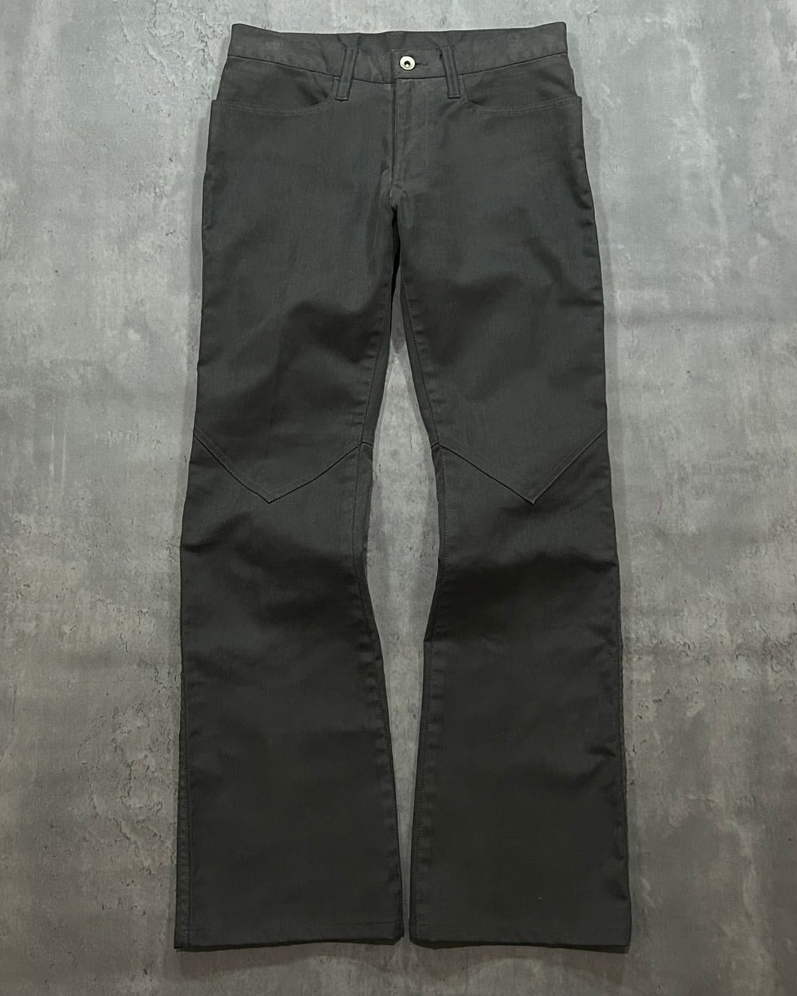 00's NICOLE CLUB FOR MEN - coating v-cut knee panel bootscut jeans