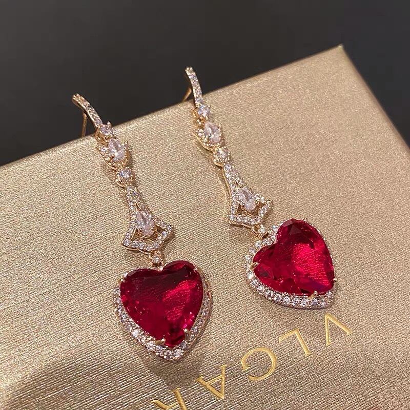 ピアス ハート ゆらゆら 赤 ピアス 花柄 フラワー ネックレス
