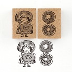 『ドーナツの精霊メル・ドナ』 物に宿る精霊オブジャニマ達のスタンプ スイーツの精霊シリーズ　26×34mm
