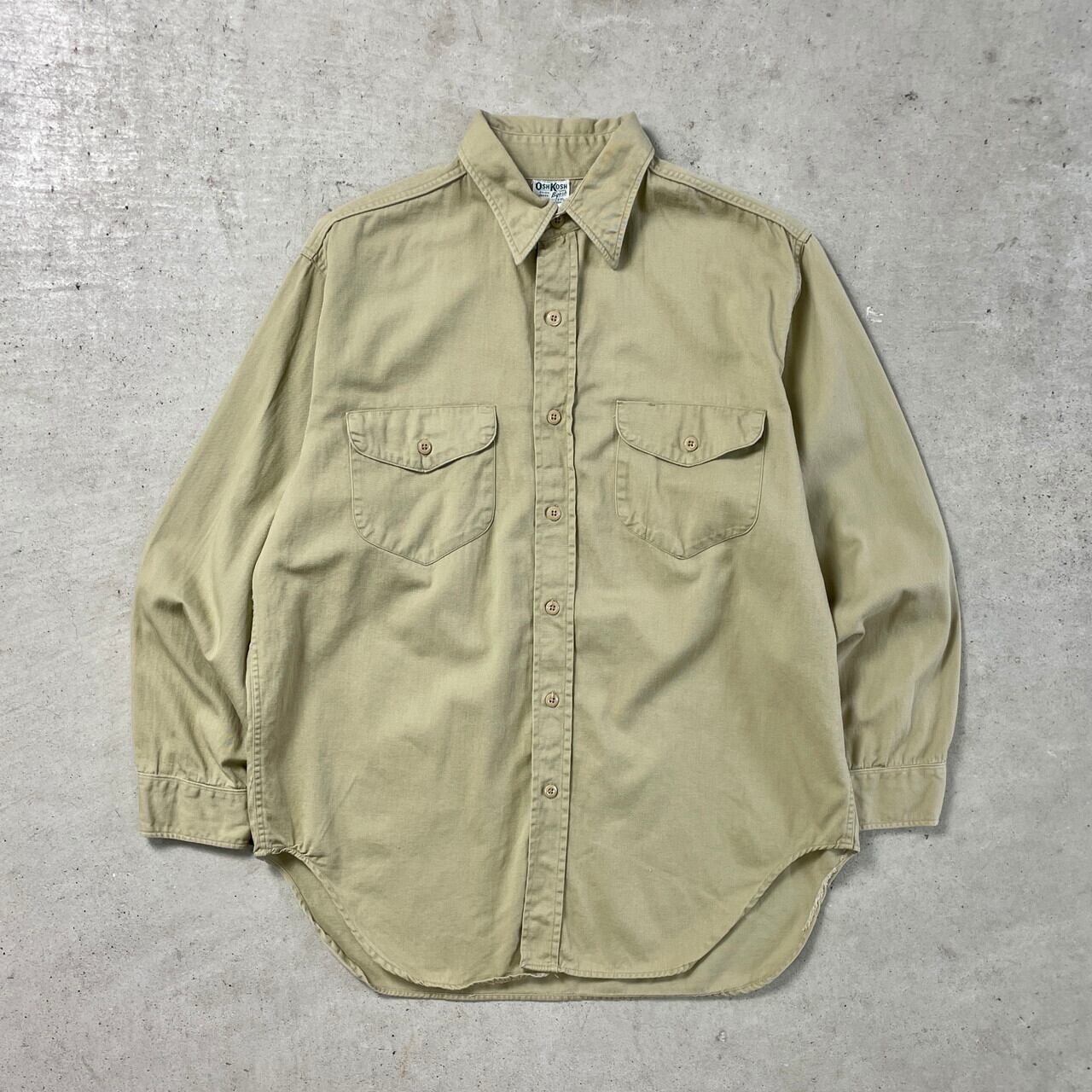 50年代 OSHKOSH オシュコシュ ワークシャツ コットンツイル メンズL 