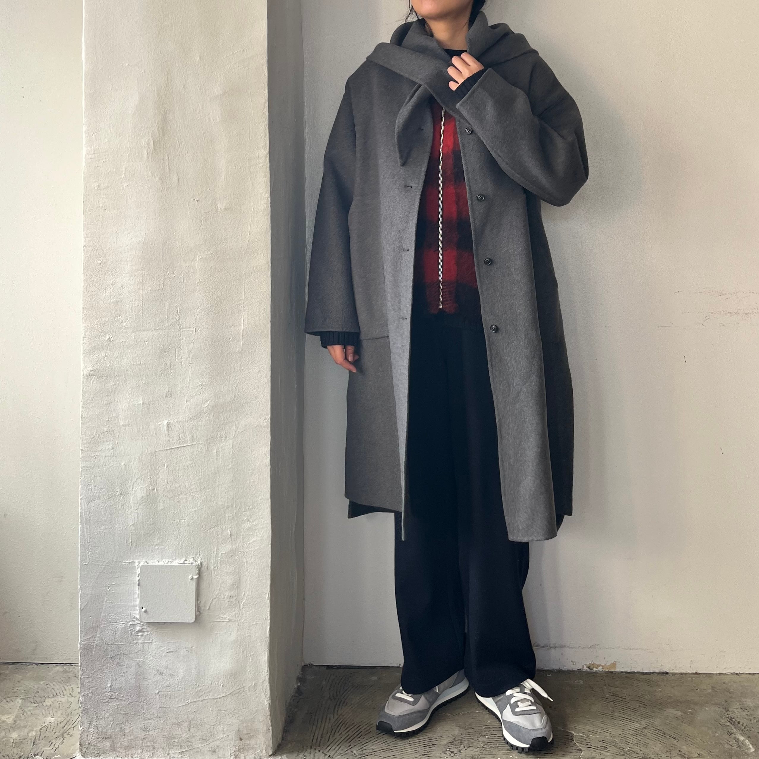 Liyoca 両面ビーバー ストール付き一重コート | coromo-cya-ya onlinestore