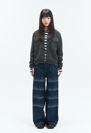【Order Item】Indigo wide trace denim (women)