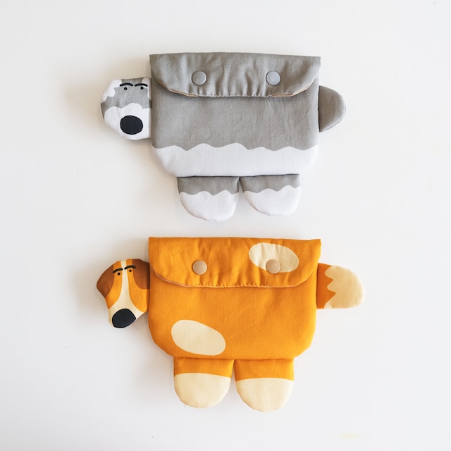 JurassicNasu 犬型ポーチ/グレー犬