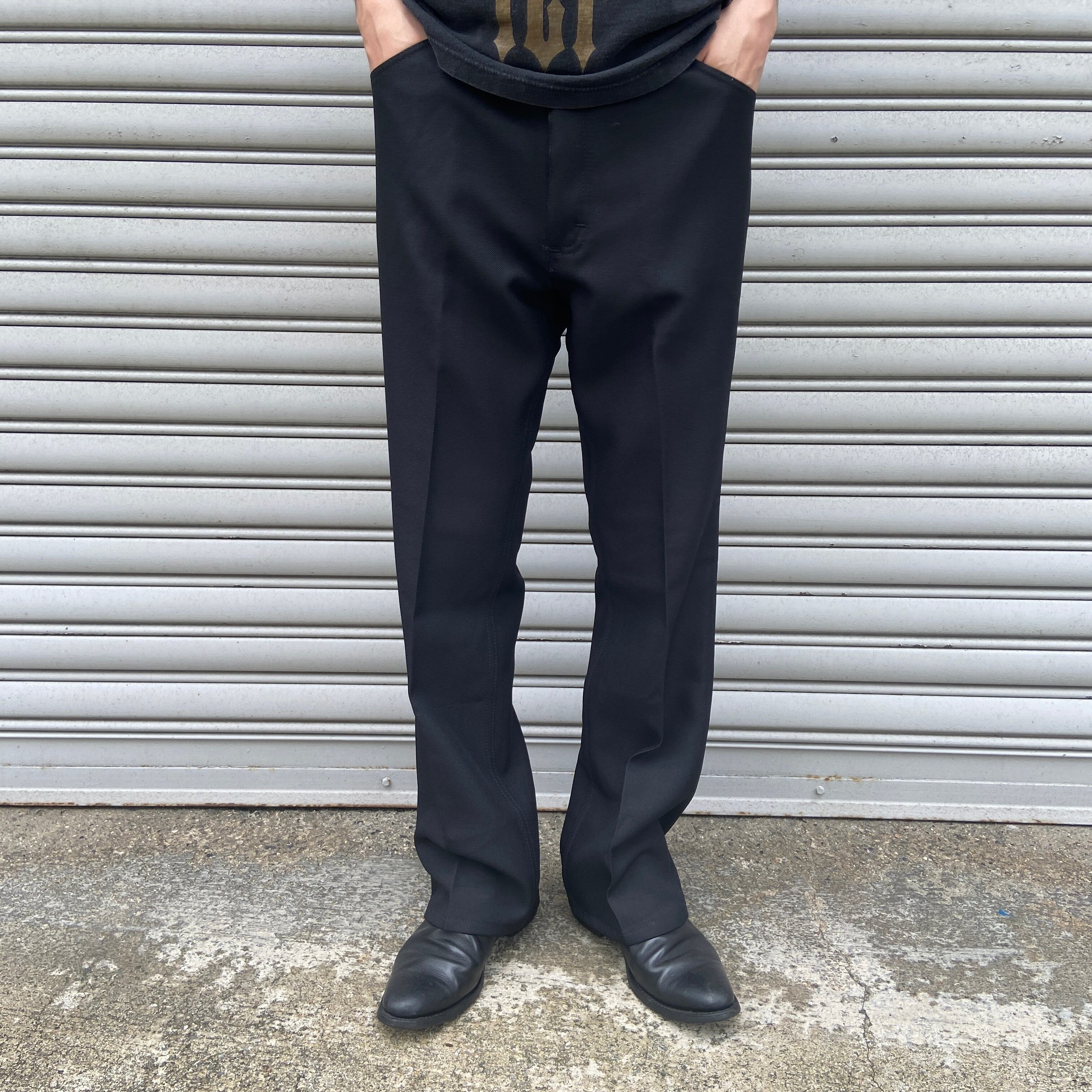 デッドストック 80s ラングラー USA製 黒 スタプレ パンツ ビンテージ Wrangler - デッドストック 80s ビンテージ ラングラー USA製 黒