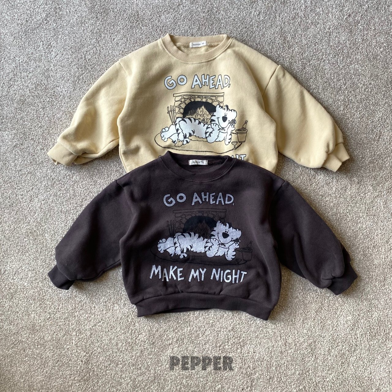 【Pepper】ネコスウェット クリーム  80〜120cm 241121 - 2