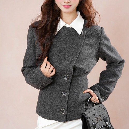 【2点セット】配色カラーウエストシェイプジャケット＋ミニスカ ・72686