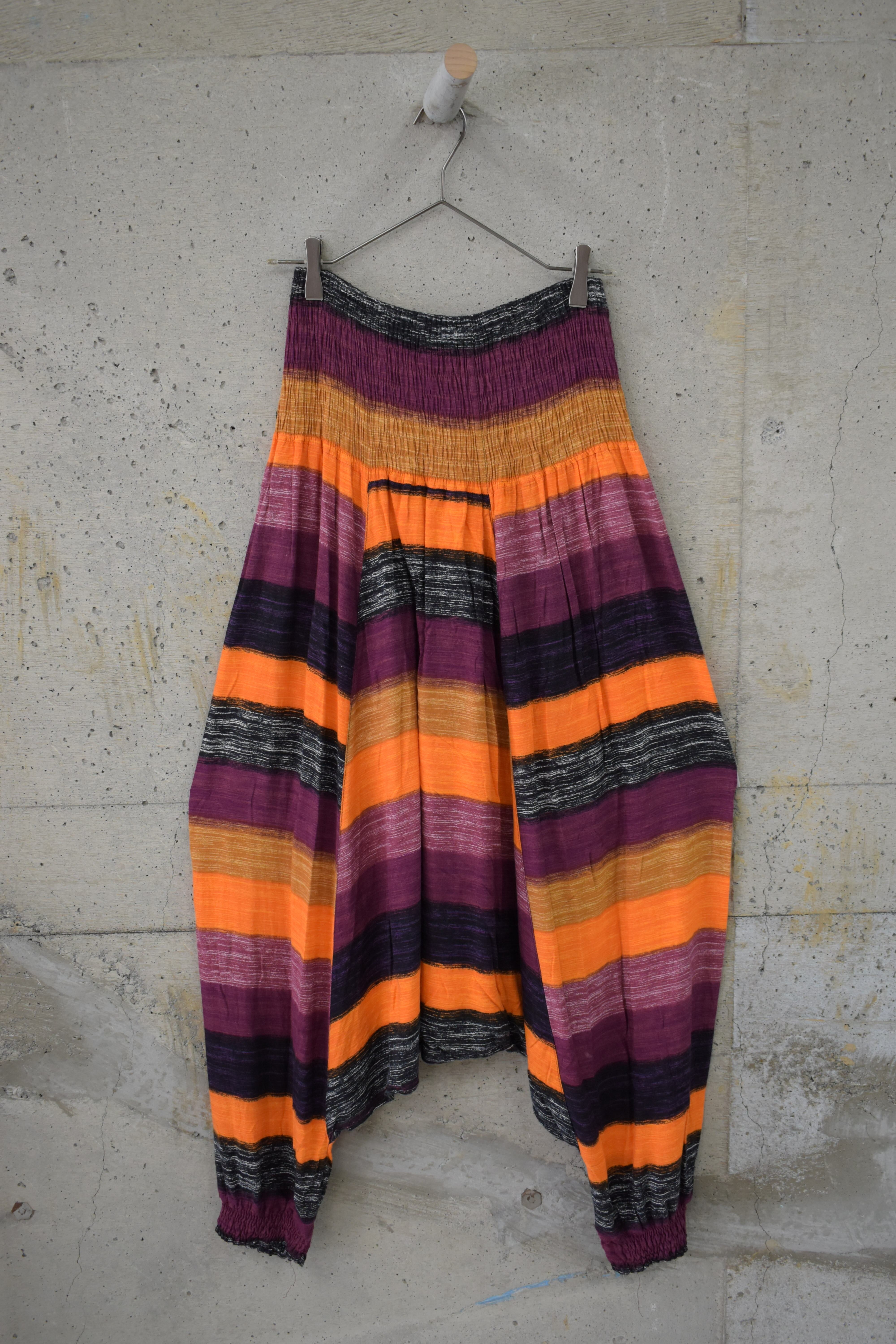 Colorful striped harem pants