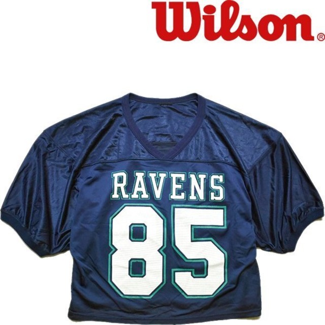 1点物 ウィルソンWilsonビッグサイズ半袖フットボールTシャツ古着メンズレディースOKアメカジ90sストリート/スポーツMixメッシュ紺