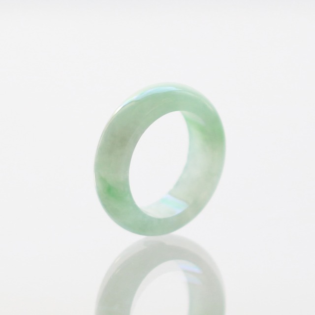 【7号】 clear green 翡翠くり抜き甲丸リング A貨翡翠 jd_rg2521