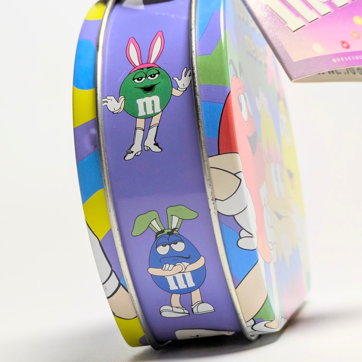 ☆ VINTAGE 2003 ☆【 m&m's（ エムアンドエムズ ）】 『 イースター 』ミニティン缶 紙タグ付き / VINTAGE / ビンテージ 〚アメリカン雑貨 アメトイ〛