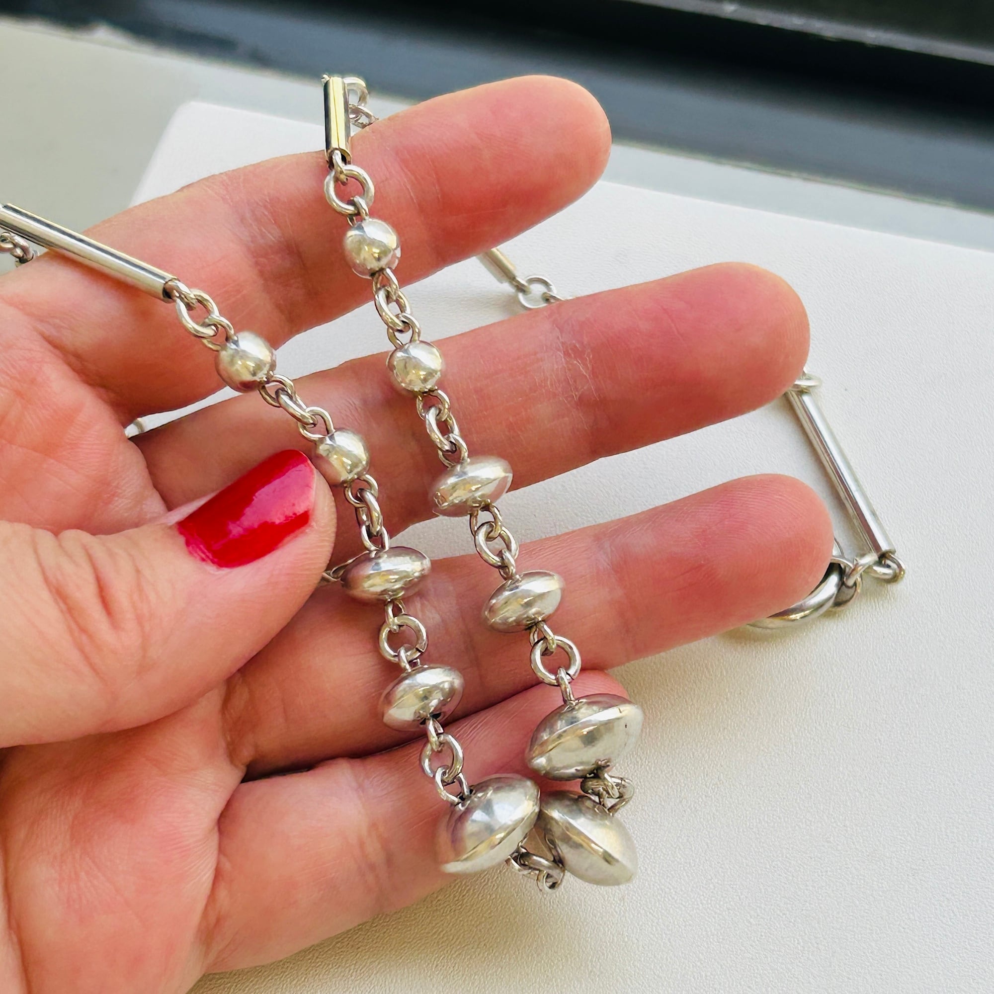 シルバー925 BEADS ＆ BAR トグルネックレス | Milo Antiques & Vintage