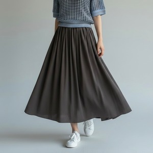 ギャザーフレアロングスカート 626628-094