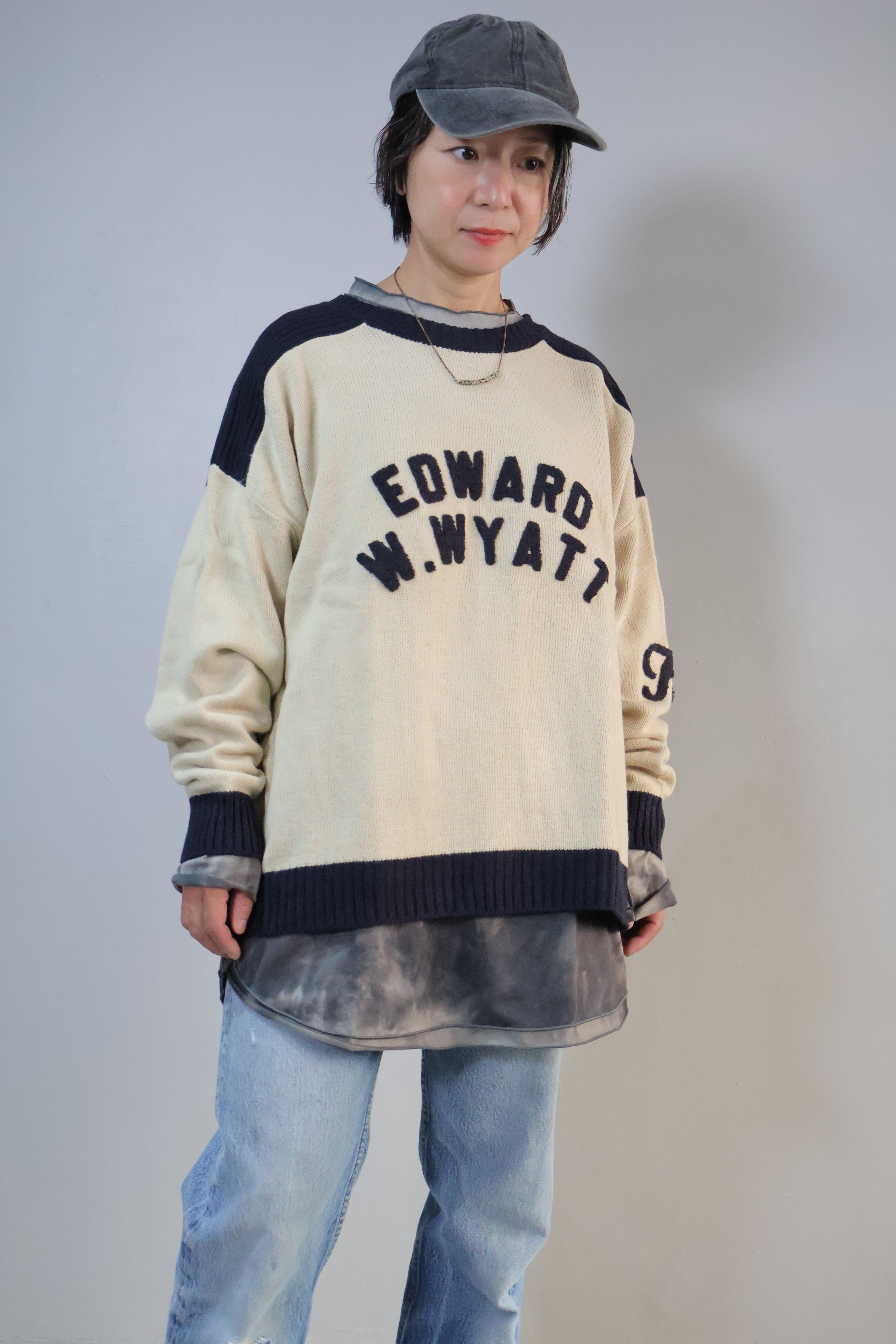 NEW!バルキーアクリルニットカレッジサガラ刺繍【12507-312-30】2025AW