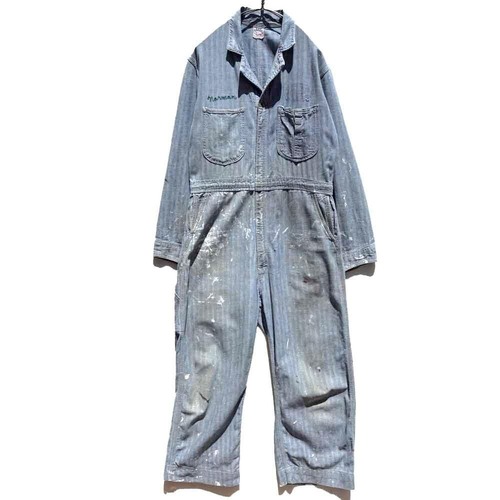 【Lee】Vintage HBT High-Aging All-in-One Jumpsuit Paint Splatter【1950s-】Vintage HBT All In One