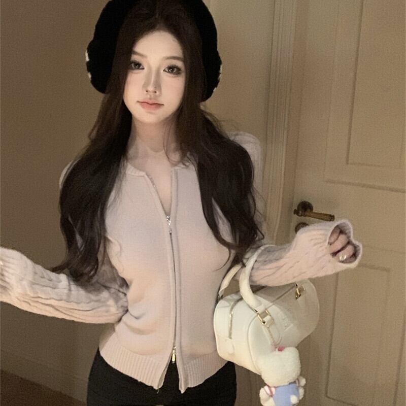 【outer】ファスナーニットカーデ M28183