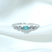 パライバトルマリン ブラジル産 リング 0.088ct D0.13ct pt900 Paraiba Tourmaline